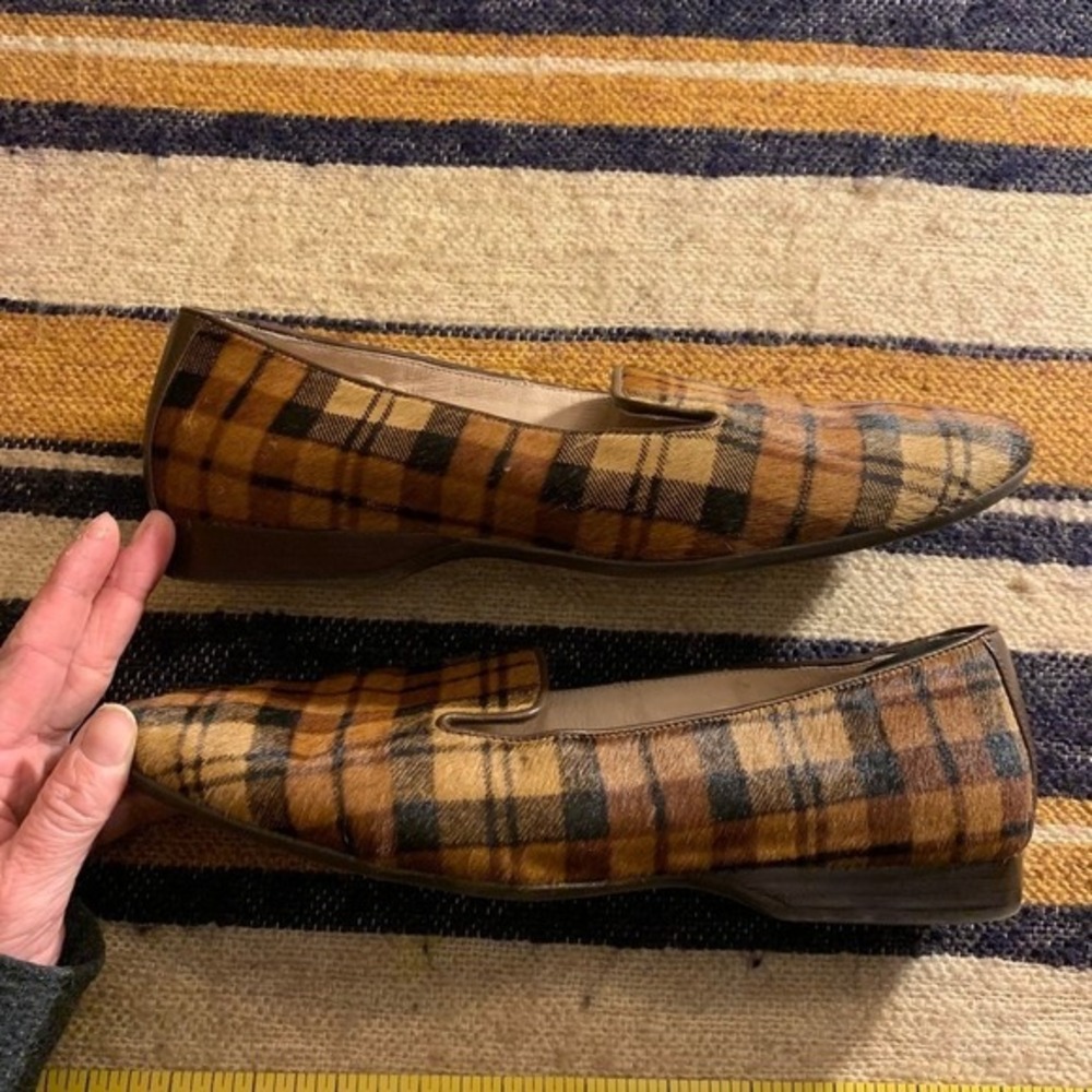 ANTONIO‎ MELANI Women Plaid Calf Hair Loafers Flats Shoes Preppy Old Money 9M - Picture 6 of 10